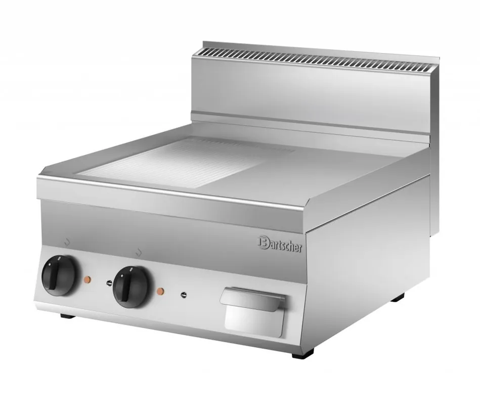 Elektrische grillplaat - 1/2 glad - 1/2 geribd - 60x65x(h)29cm - 400V/7,8kW Tijdelijk Beschikbaar