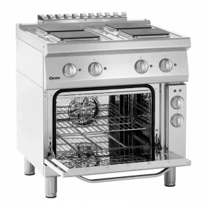 Elektrisch fornuis 700 serie - elektrische oven - 4 kookplaten vierkant - 800x700x(h)850-900mm Snelle Levering