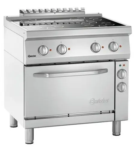 Nu Kopen Keramisch Fornuis - Elektrische Oven - 4 Zones Ø210mm - 400V - GN 1/1 - 800x700x850(h)mm
