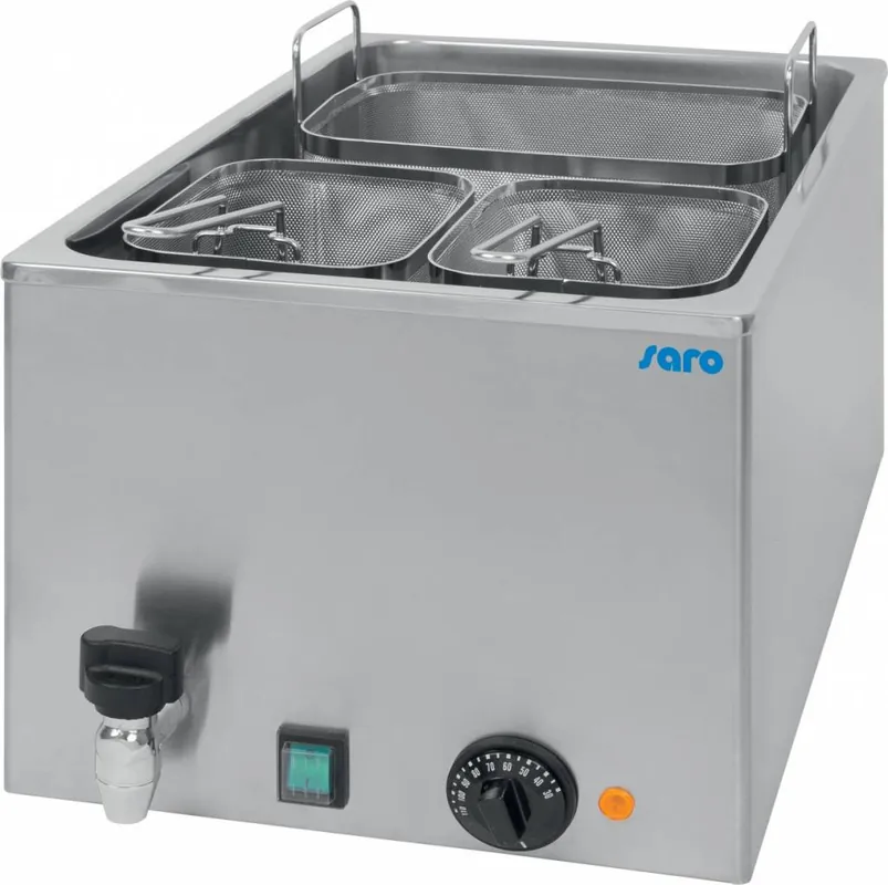 Pastakoker Elektrisch - 25 Liter - Incl. 3 Mandjes en Aftapkraan - 340x540x280(h)mm Betrouwbaar