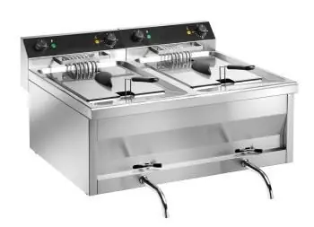 Gratis Retour Friteuse Dubbel - Model GASTROLINE - 2x9 Liter - 2x6kW - 400V - 600x540x(H)310mm