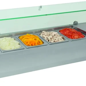 Nu Kopen Opzetkoelvitrine met Glas Top - 7x 1/3 GN of 14x 1/6 GN - 160x38x(H)43,5 cm