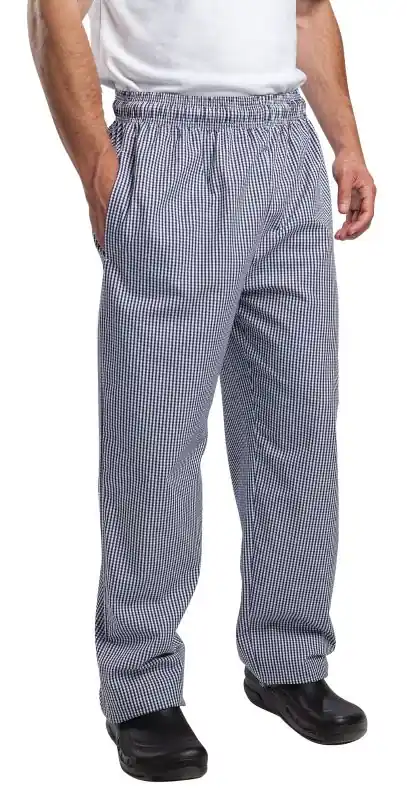 Must-Have Koksbroek Vegas Blauw / Wit Geruit Polyester-Katoen Unisex POPULAIR! Maat XS