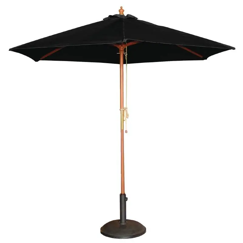Parasol Rond met Katrolmechanisme - Kleur Zwart - 2,5 meter Ø Merkproduct