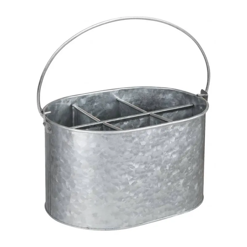 Dagaanbieding Bak voor bestek en specerijen - Gegalvaniseerd staal - 24,5x17,5x(H)13,5cm