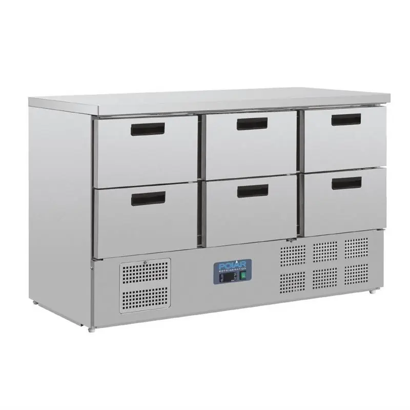 Koelwerkbank - 6x 1/1GN lades - 205 Liter - 137x70x(H)87cm Superprijs
