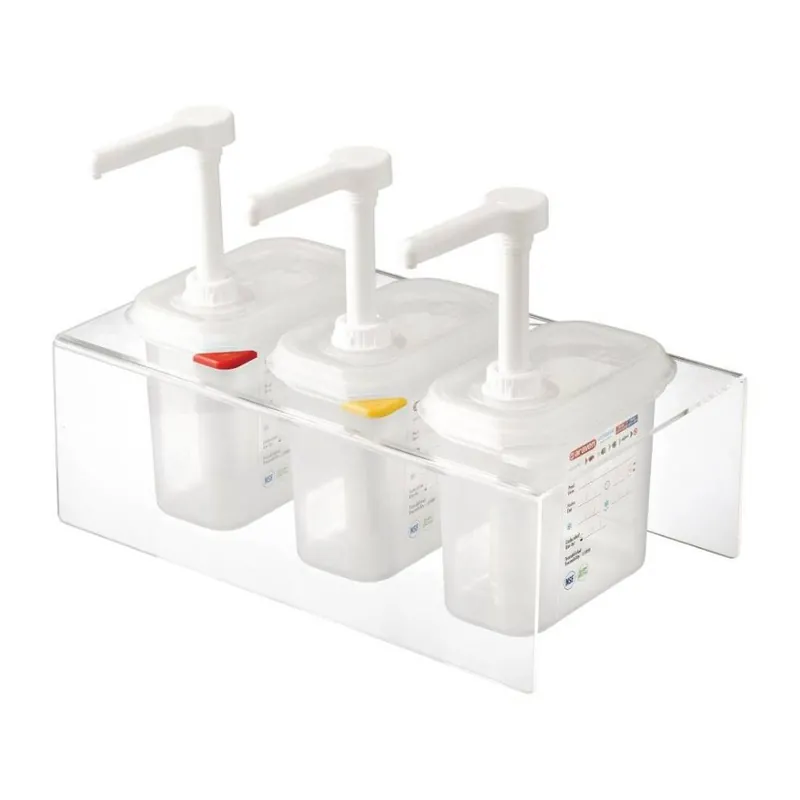 Betaalbaar Set van 3 sausdispensers GN 1/9 transparant - 1,5Liter