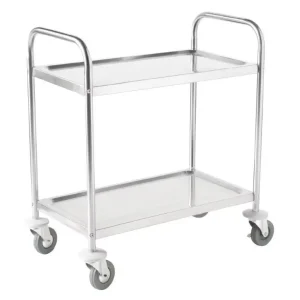 Populair RVS serveerwagen 2 niveaus - Vogue - 860x535x(h)930mm
