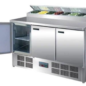 Rvs Pizza/Sandwich Counter - 3-Deurs - 137(b)x70(d)x101(h)cm Lage Kosten