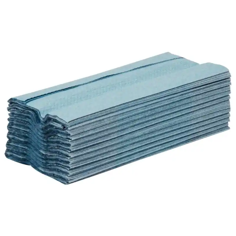 Tijdelijk Beschikbaar C-gevouwen handdoeken - Blauw - 1 laag - 12 pakken