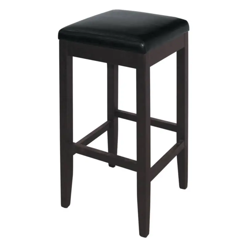 Kunstlederen Barkruk zonder Leuning - Zwart met Houten Frame - Zithoogte 760mm - Prijs per 2 Stuks Speciale Aanbieding