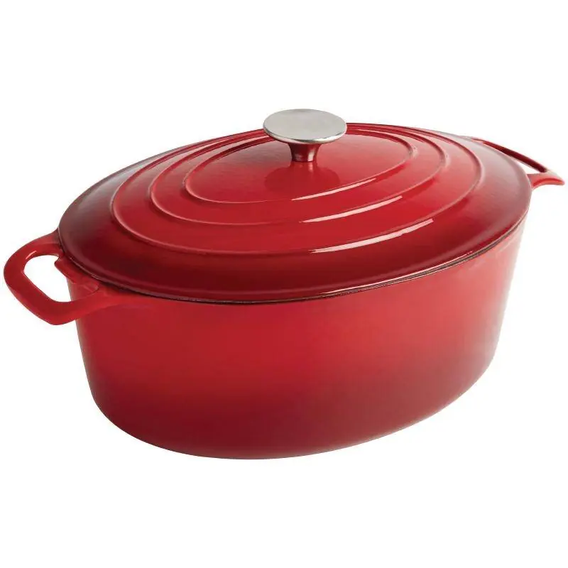 Goedkoop Braadpan Signature Rood - Le Creuset Look-a-Like - Ovaal 30x25x(h)11cm