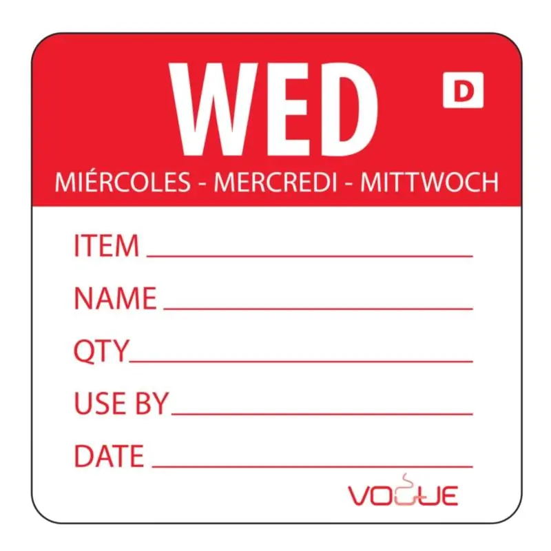 Kleurcode Sticker Woensdag - Oplosbaar - Rol 250 Stuks Direct Beschikbaar