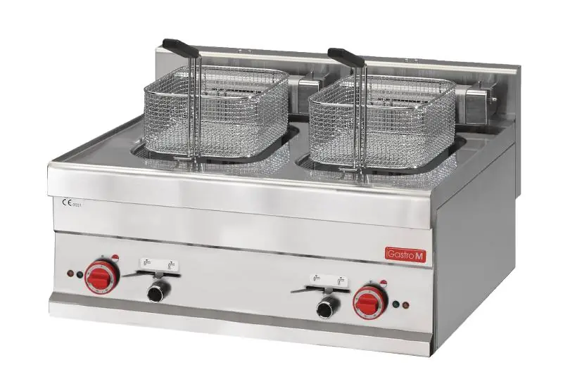 Finale Uitverkoop Friteuse Elektrisch RVS - Traploze thermostaat - 2x10 Liter - 400V - 15kW - 700x610x(H)280mm