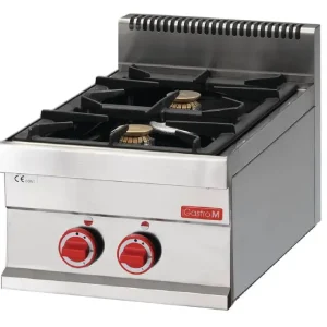 Op = Op Gasfornuis - RVS - 2 branders - 40x65x(h)28cm - 8,6kW