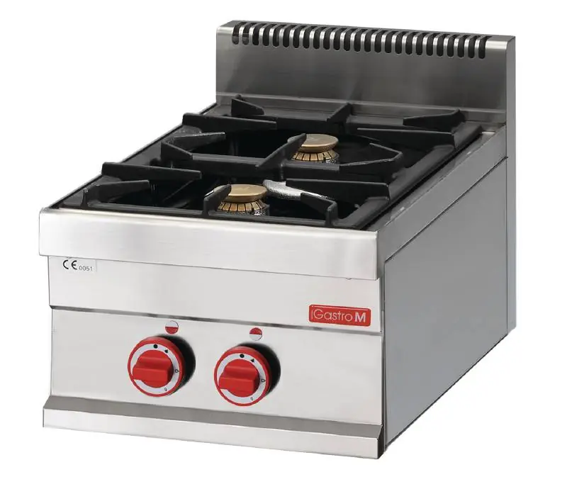 Op = Op Gasfornuis - RVS - 2 branders - 40x65x(h)28cm - 8,6kW