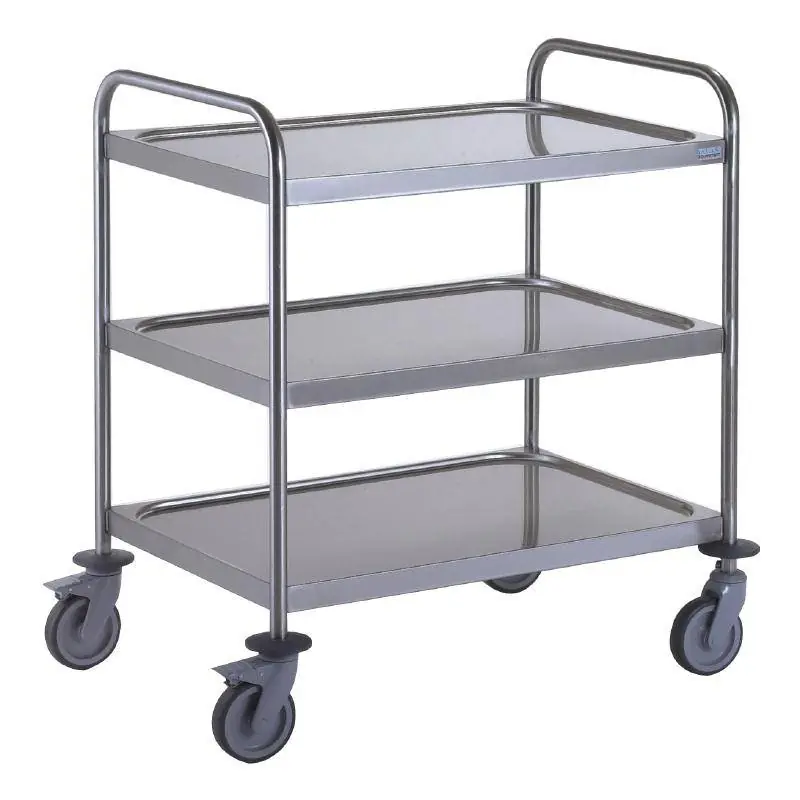 Serveerwagen RVS - 3 Bladen 800x530mm - 150kg Express Levering