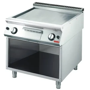 Dagaanbieding Bakplaat - RVS - Gas - Glad - Met Onderstel - 80x70x(h)85cm - 11,4kW