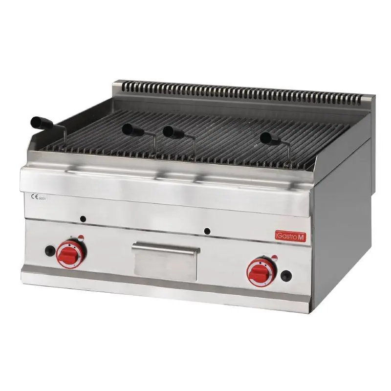 Hete Deal Lavasteengrill Gas - RVS - Waterbak - 11kW - 650x700x280(h)mm