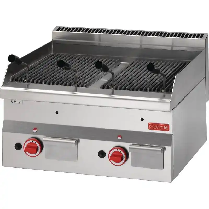 Snelle Levering Lavasteengrill Gas - RVS - Lekbak - 11kW - 600x600x280(h)mm