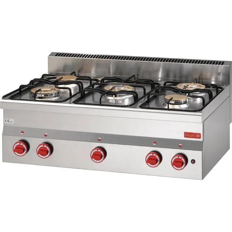 Gaskooktoestel 5 Pitten - 2x 2,8kW en 3x 3,3kW - 600x900x280(h)mm Gereduceerde Prijs