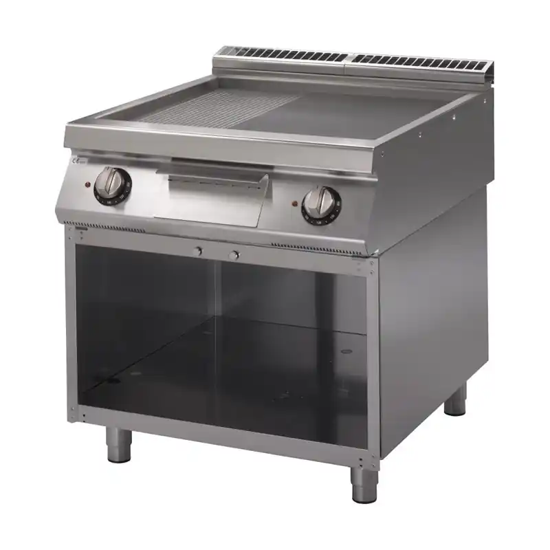Bakplaat - Electrisch - 10,8kW - 2/3Glad / 1/3Geribbeld - 80x70x(H)85cm Populair