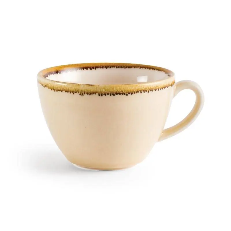 Fabrieksprijs Cappuccinokopje "Kiln" - Zandsteen Porselein - 340ml - Per 6 Stuks