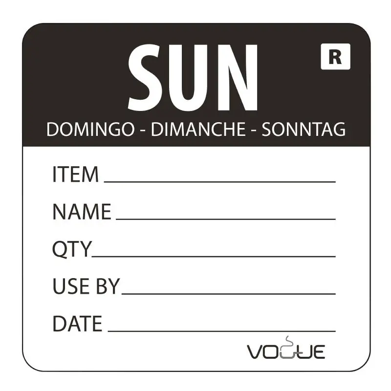 Laatste Kans Kleurcode-Sticker Zondag - Zwart - per 500