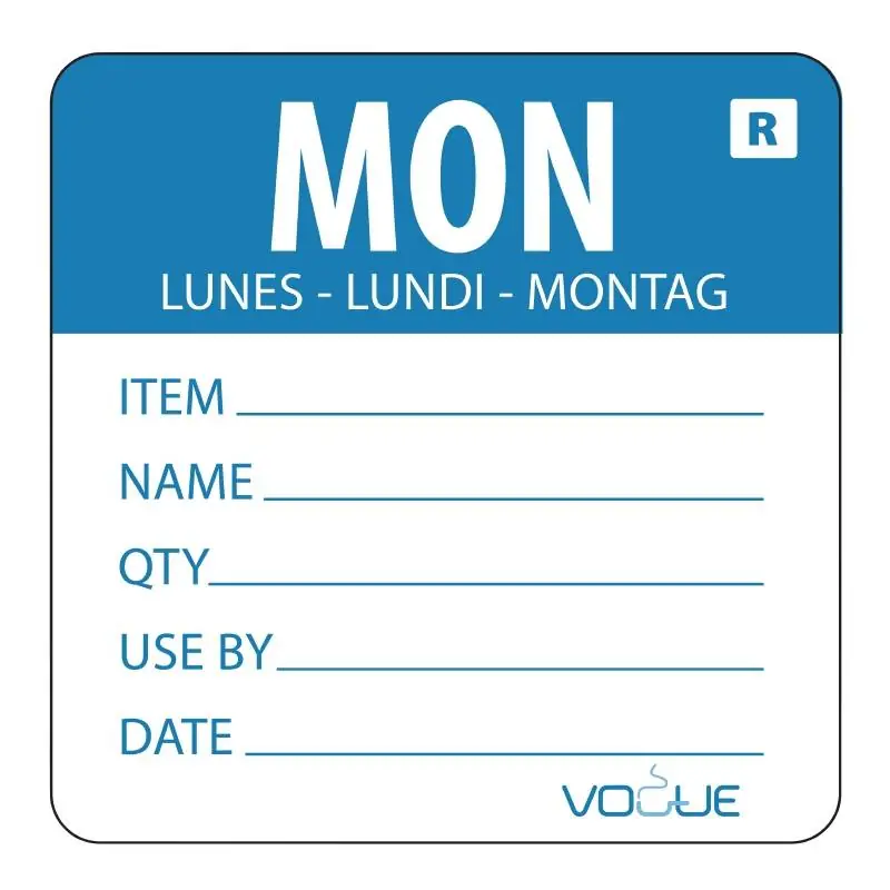 Kleurcode-Sticker Maandag - Blauw - per 500 Gereduceerde Prijs