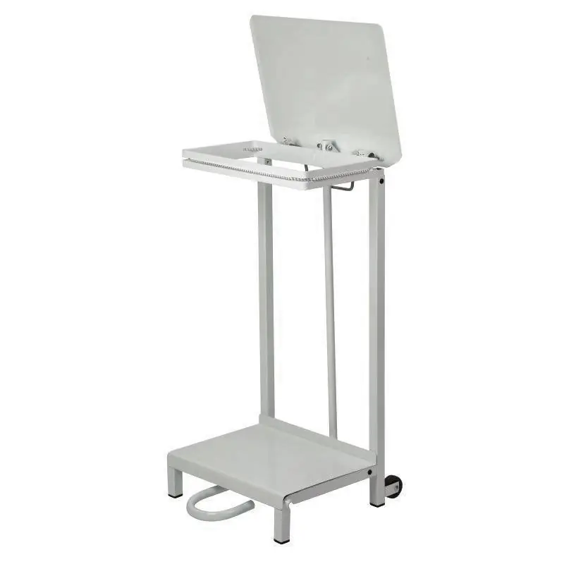 Speciale Aanbieding Vuilniszakhouder + Pedaalbed + Wielen - Wit Staal - 432x385x875(h)mm
