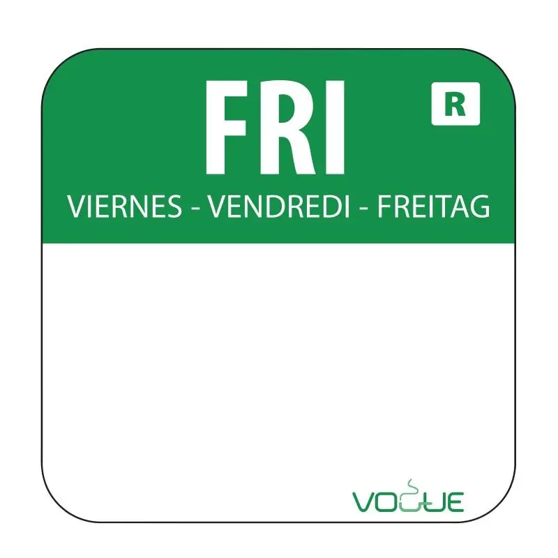 Direct Beschikbaar Kleurcode-Stickers Vrijdag - Groen - per 1000