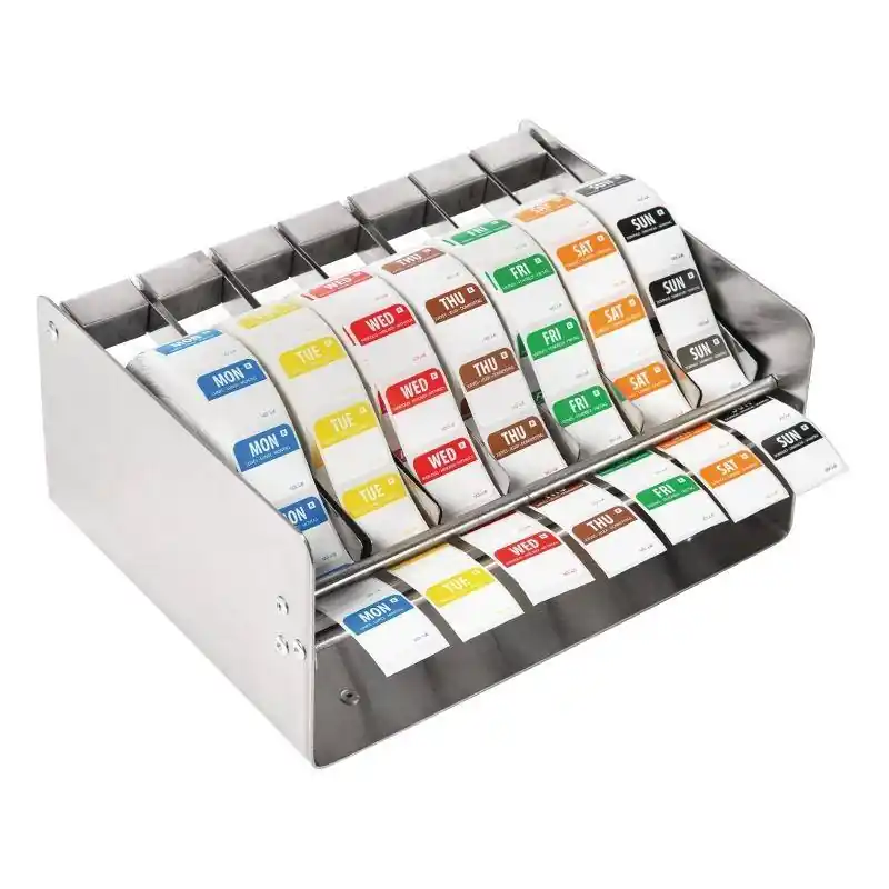 Express Levering Labeldispenser RVS + Voedsellabels - 7 Rollen x 1000 Stickers