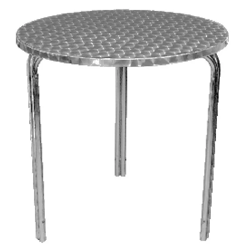 Hoge Kwaliteit Terrastafel Rond - Aluminium Frame - RVS Bovenblad - 72(H)x60(Ø)mm