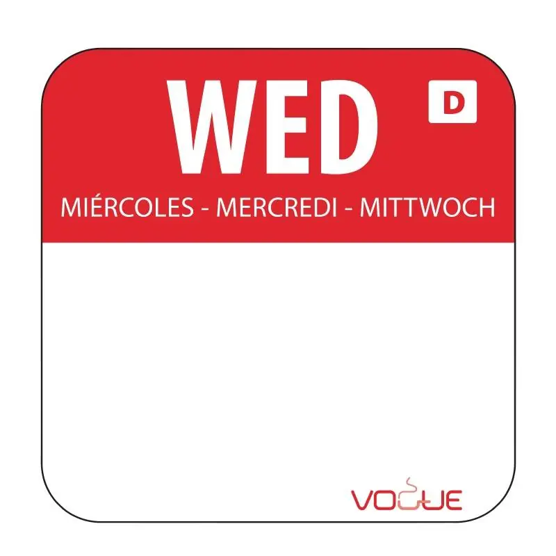 Oplosbare voedselstickers - Woensdag - Rol 1000 Gereduceerde Prijs