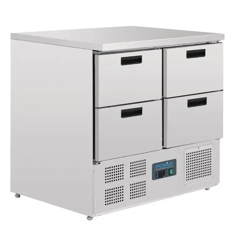 Koelwerkbank - RVS - 4 laden - 90x70x(h)85cm Must-Have