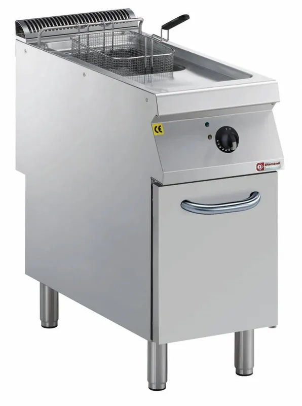 Friteuse - Elektrisch - 15 Liter - Buitenkant Branders - op Kast - 400x900x(h)850/920mm Finale Uitverkoop
