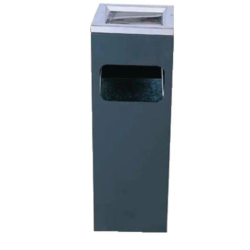 Seizoensaanbieding Afvalbak / Papierbar met Asbak - Zwart - 200x200x(h)600mm.
