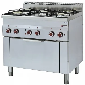 Voordeelprijs Gasfornuis 5 branders en elektrische convectie-oven GN 1/1 - 900x600x(h)850/970mm
