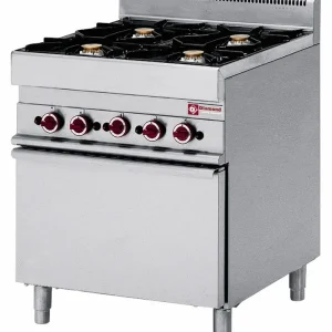 Gasfornuis 4 branders met elektrische convectie-oven GN 1/1 - 700x650x(h)850/950mm Favoriet