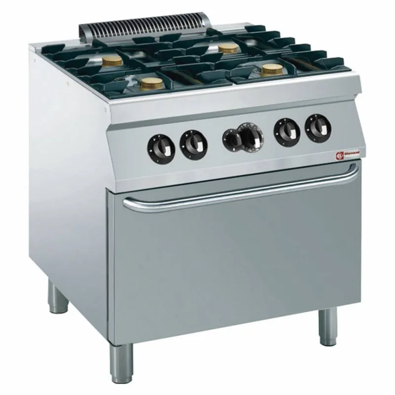 Fornuis - 4 Branders met Gas Oven - 5,5kW - 800x700x(h)850/920mm Gecertificeerd
