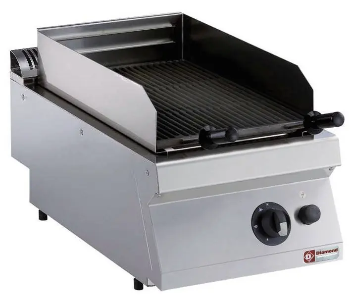 Lavasteengrill Gas RVS - Tafelmodel - Rooster 330x540mm - 400x700x250/320(h)mm Rechtstreeks Van De Fabrikant