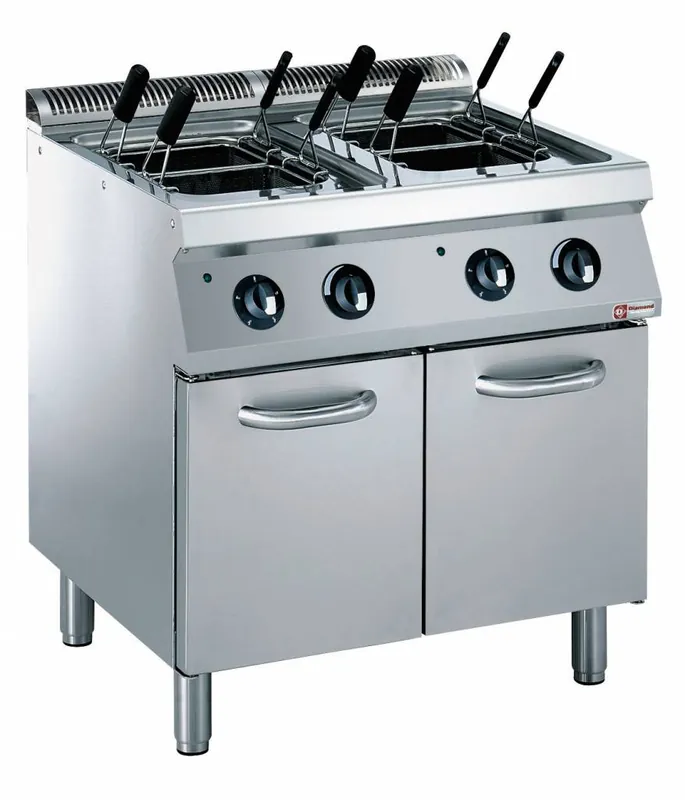 Lage Prijs Pastakoker RVS Elektrisch - 2x 24,5 Liter - 400V/12kW - 800x700x850/920(h)mm