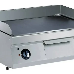 Bakplaat Elektrisch RVS - Verchroomde Plaat - 2/3 Glad en 1/3 Geribd - 400V/9kW - 800x700x250/320(h)mm Beperkte Voorraad
