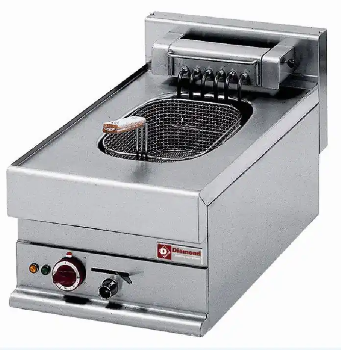 Elektrische friteuse 1 kuip van 10 liter -Top- - 400x650x(h)280/380mm Laatste Versie