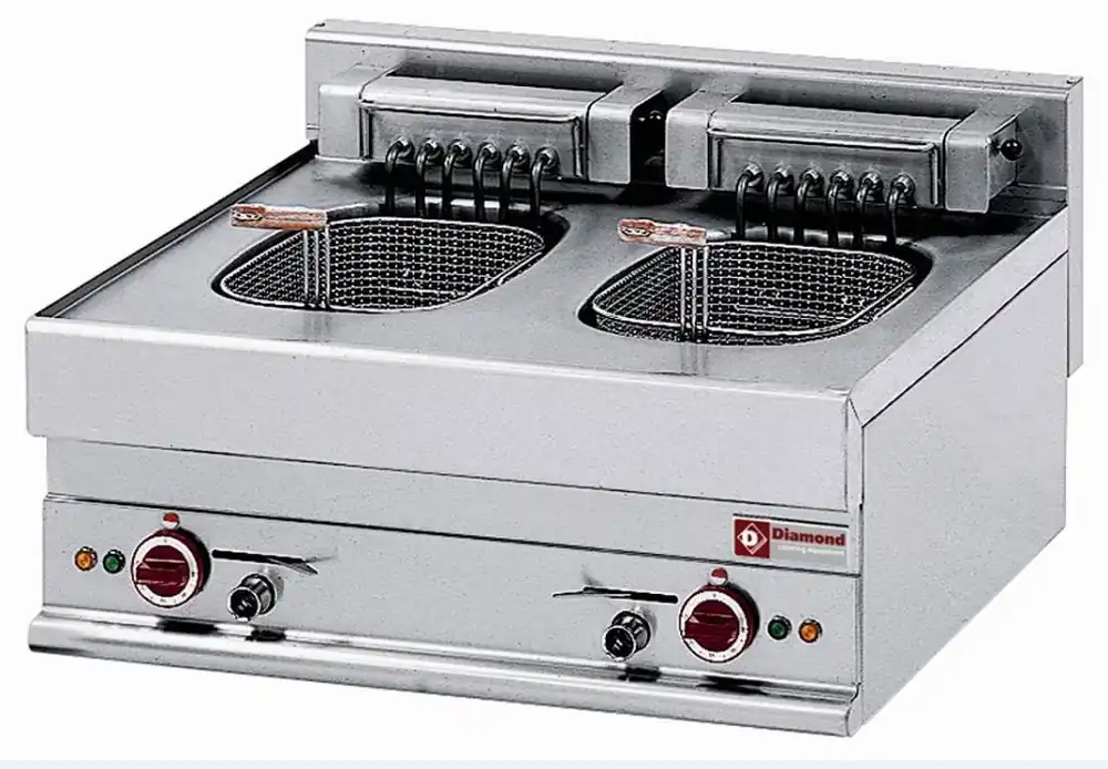 Actieprijs Elektrische friteuse 2 kuipen 10 liter -Top- - 700x650x(h)280/380mm