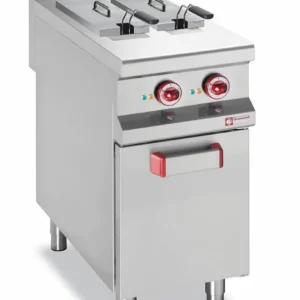 Elektrische friteuse 2 kuipen 8liter op gesloten kast - 400x900x(h)850/920mm Lage Kosten