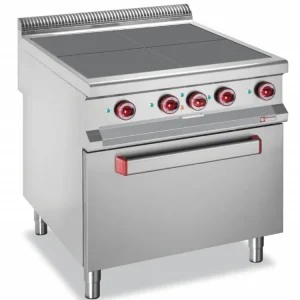 Dagaanbieding Elektrisch fornuis met 4 verlaagde kookplaten op oven GN 2/1 - 800x900x(h)850/920mm