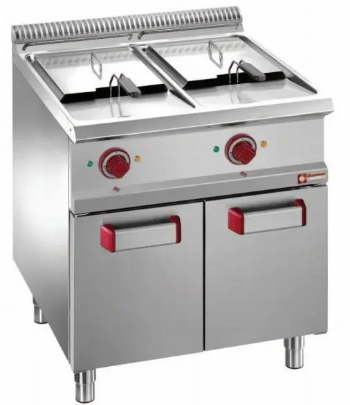Weekendaanbieding Elektrische friteuse 2 kuipen 13 liter op kast - 700x700x(h)850/920mm