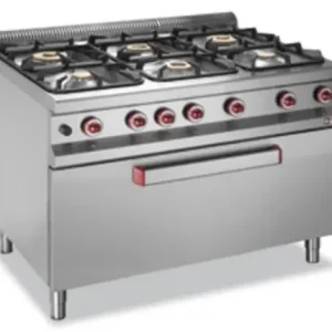 Fornuis met 6 branders "MAXI" gasoven - 1200x900x(h)850/920mm Beperkte Voorraad