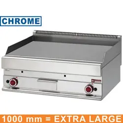 Braadplaat op gas EXTRA-BREED vlak verchroomd - 1000x650x(h)280/380mm Merkproduct